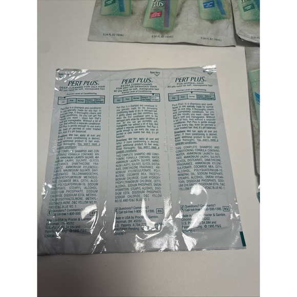 14x Pert Plus Extra Conditioning for Dry/Damaged Hair Samples 0.34 oz NOS 1995 - Picture 2 of 2
